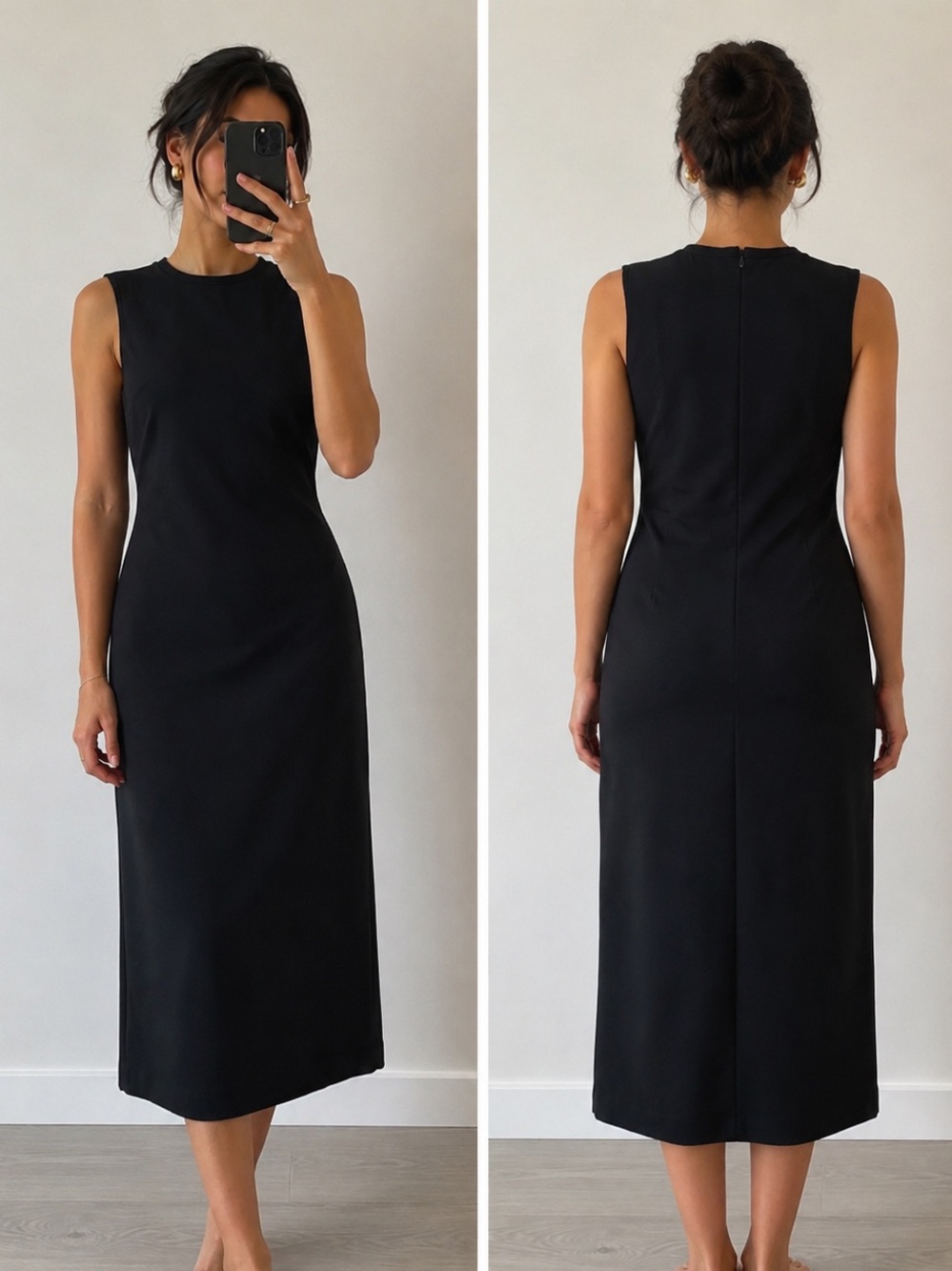 Babaton Black Sleeveless Midi Dress - Picture 1 of 7